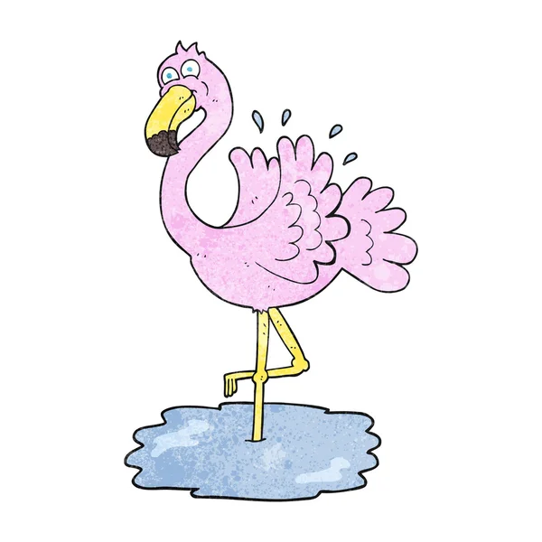 Flamingo de desenhos animados texturizados — Vetor de Stock