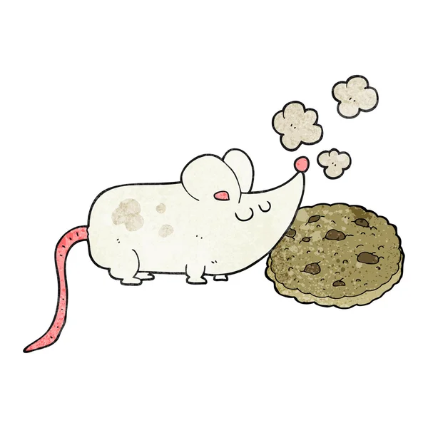 Χαριτωμένο κινούμενα υφή ποντίκι και cookie — Διανυσματικό Αρχείο