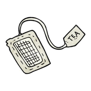 dokulu karikatür çay poşeti