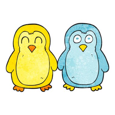 el ele tutuşarak dokulu karikatür kuşlar