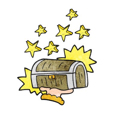 dokulu karikatür hazine sandığı