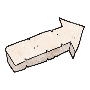 dokulu karikatür taş işaret eden ok