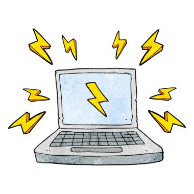 dokulu karikatür dizüstü bilgisayar