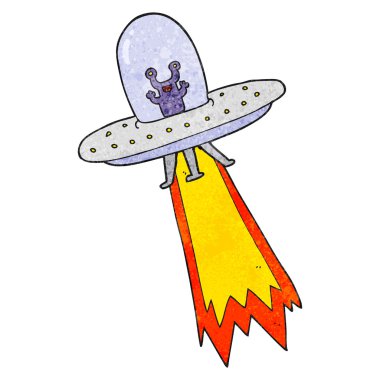 dokulu karikatür uçan daire