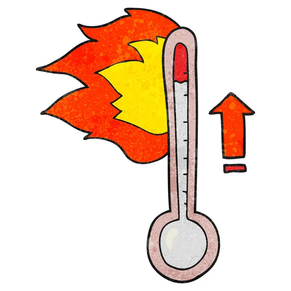 Texturerat cartoon stiger temperaturen — Stock vektor