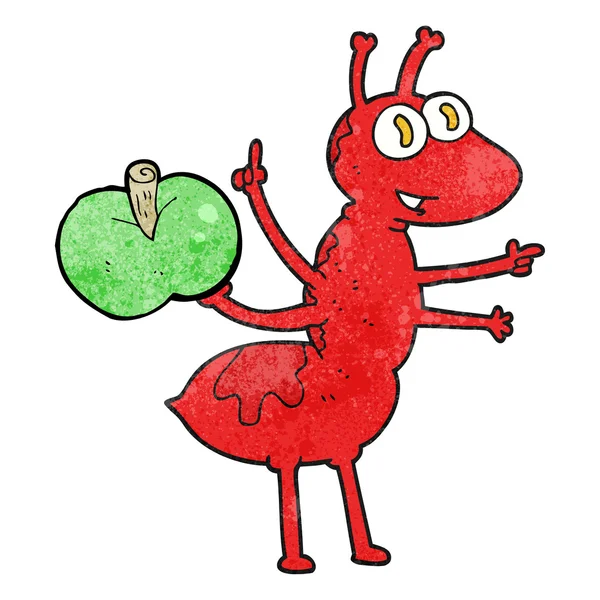 elma ile dokulu karikatür karınca