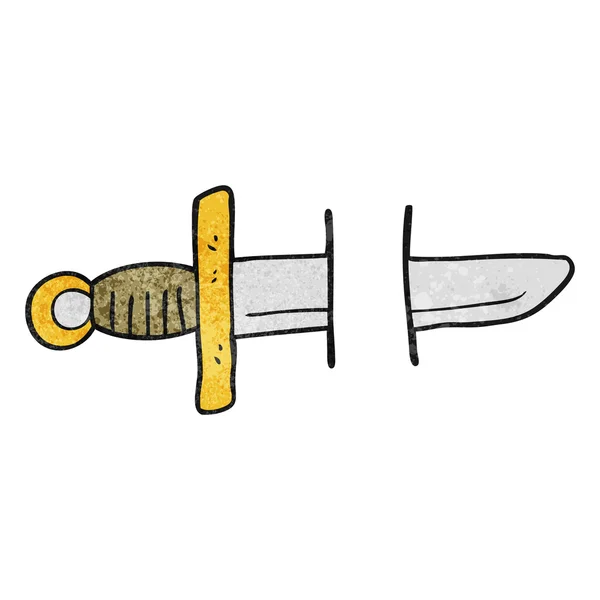 Dokulu karikatür dövme bıçak sembolü — Stok Vektör