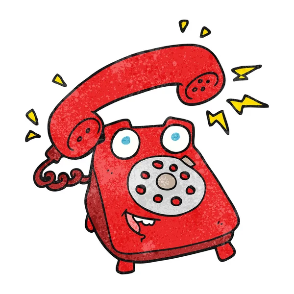 Textured cartoon ringing telephone — Stock Vector