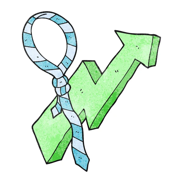 Textured cartoon work tie and arrow progress symbol — Stock Vector