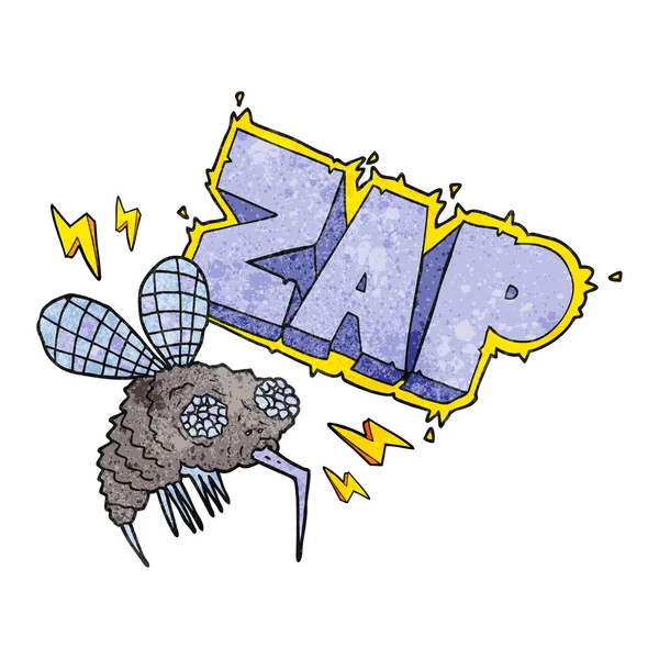 Texturizado cartoon mosca zapped — Vetor de Stock