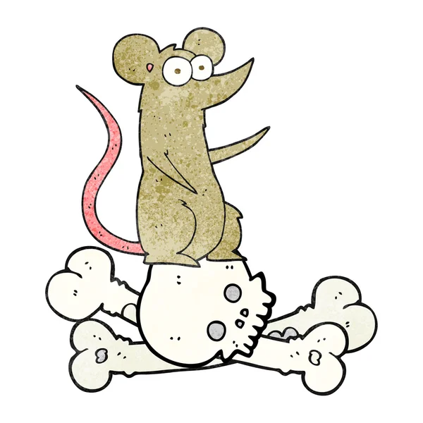 Rat dessin animé texturé sur os — Image vectorielle