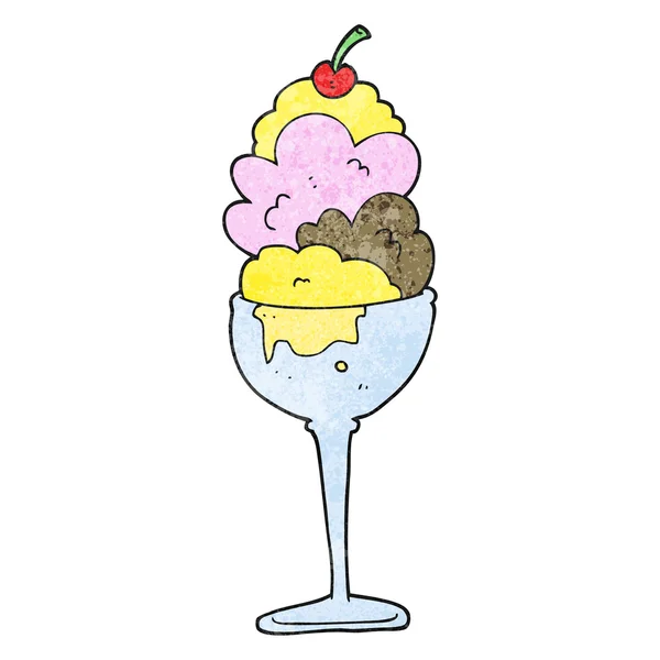 Helado de dibujos animados texturizado — Archivo Imágenes Vectoriales