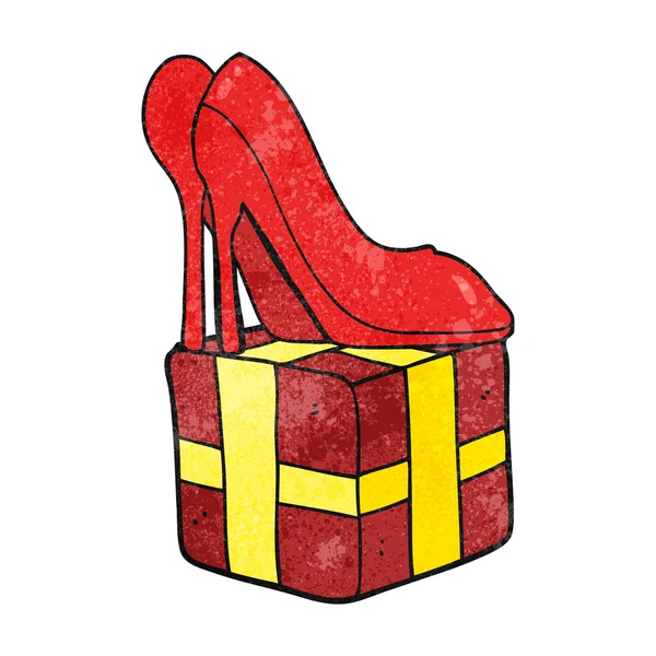 Textura de dibujos animados zapatos de tacón alto regalo — Vector de stock