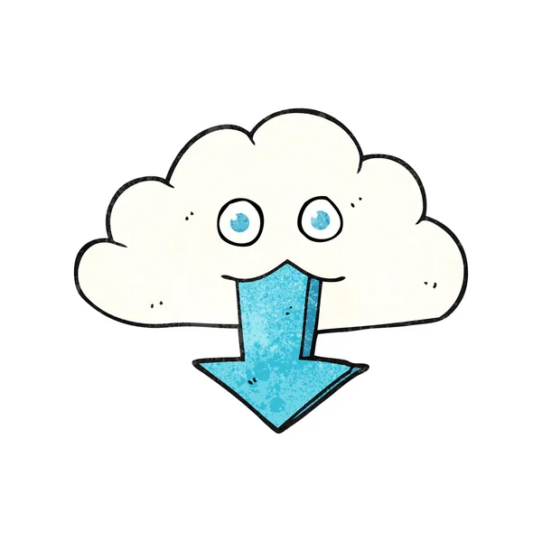 Texturizado descarga de dibujos animados de la nube — Vector de stock
