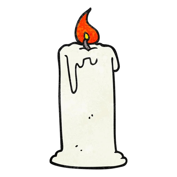 Texturierte Karikatur brennende Kerze — Stockvektor