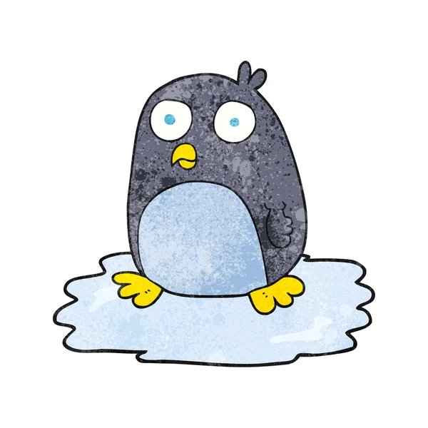 Πιγκουίνος ελαστικοποιημένων καρτούν στον πάγο — Διανυσματικό Αρχείο