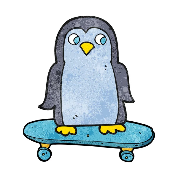 Текстурований мультяшний скейтборд для пінгвінів — стоковий вектор