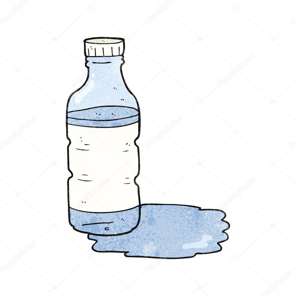 Bouteille Deau Dessin Animé Texturé Image Vectorielle