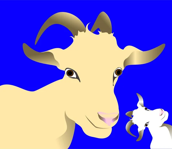 Illustration of a goat as a symbol of the New 2015 — Stock Photo, Image