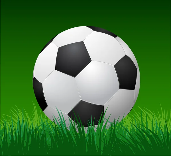 Soccer ball on green grass — Stock Photo, Image