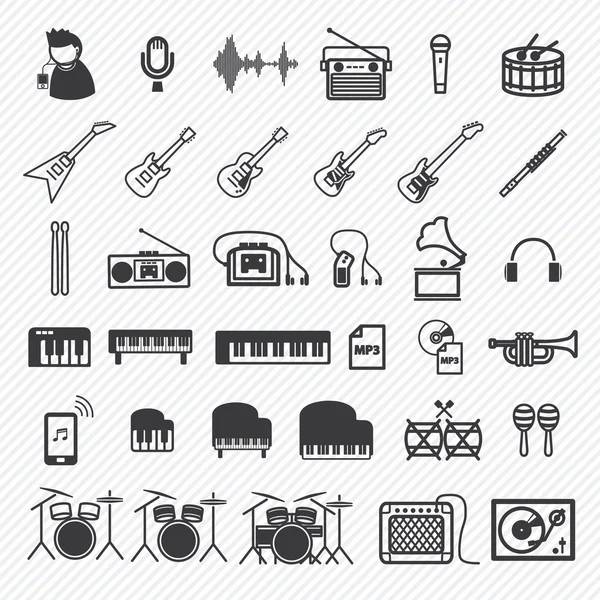 Music Icons set 1. illustration eps10 — Stock Vector