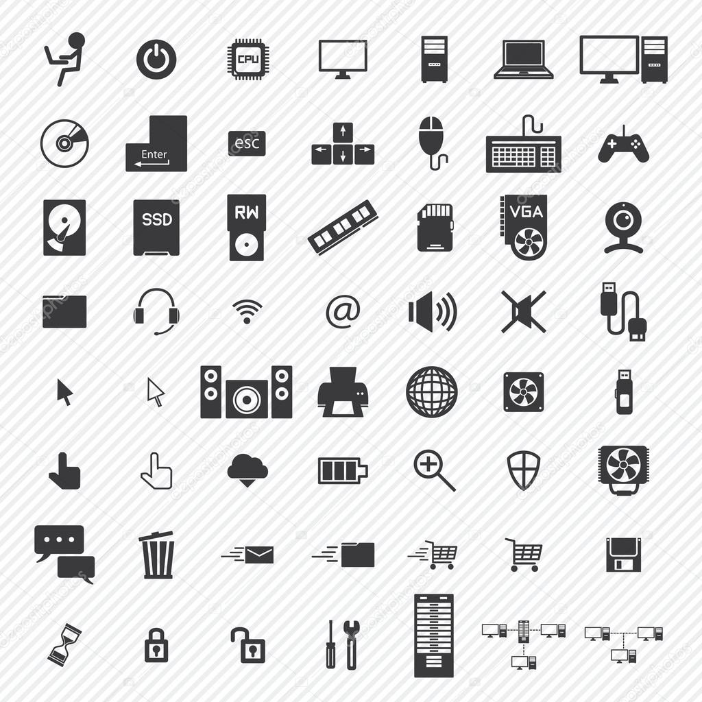 Computer icons set. illustration eps10