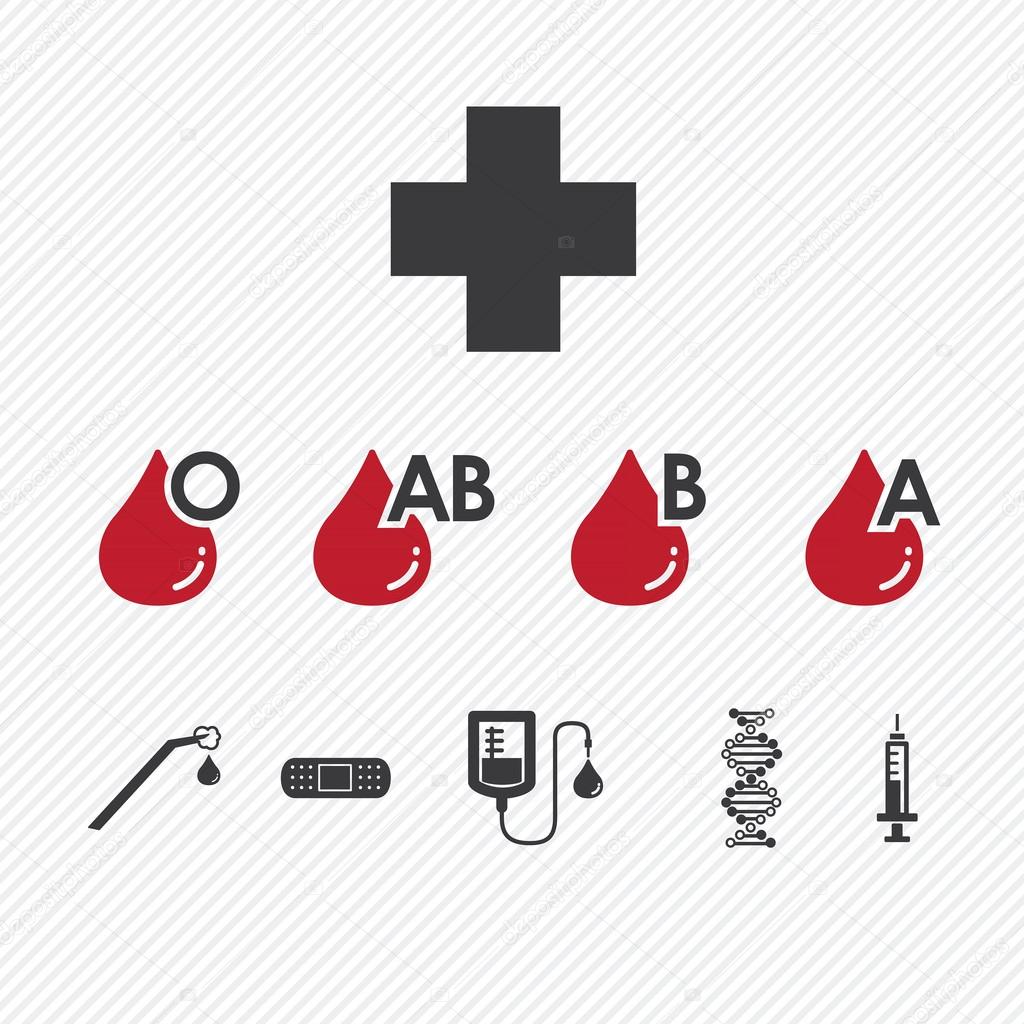 Blood donation Group icons set.illustration eps10