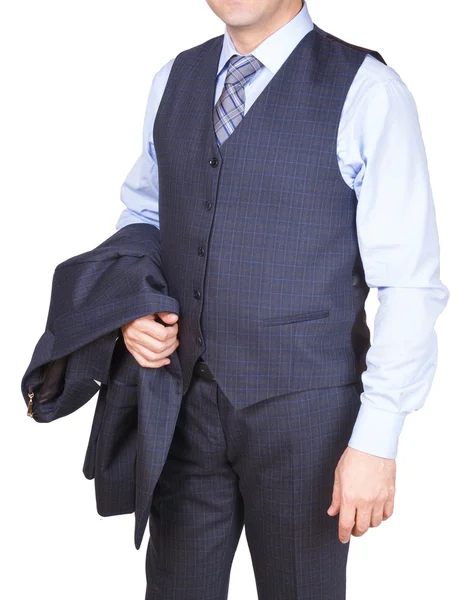 Erkek moda. Takım elbise ile bir yelek