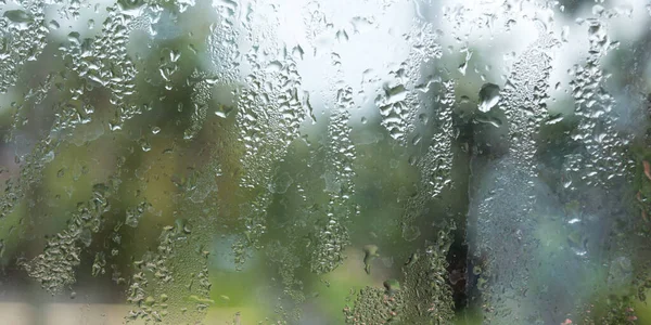 Rain Drops Glass Window Raindrops Falling Glass Material Abstract Nature — Stock Photo, Image