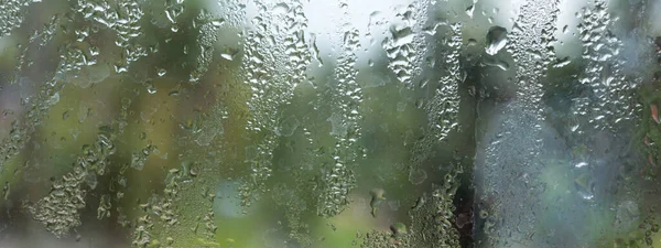 Rain Drops Glass Window Raindrops Falling Glass Material Abstract Nature — Stock Photo, Image