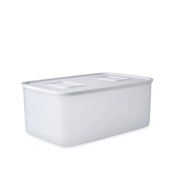 Conteneur Plastique Tupperware Boîte Rangement Plastique Blanc Fermé Avec Couvercle — Photo