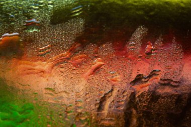 Damlalı renkli soyut doku. Islak makro doku ve gradyan. Soyut arkaplan. Seçici yumuşak odak