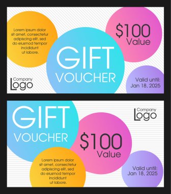 Kesişen daireler ile modern hediye çeki