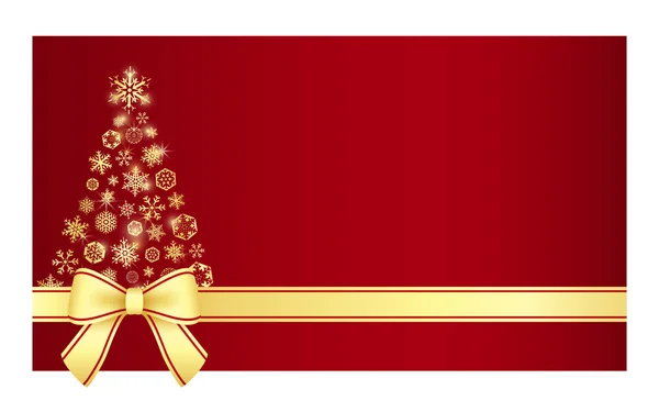 Certificado de Navidad de lujo con árbol de Navidad compuesto de copos de nieve — Vector de stock