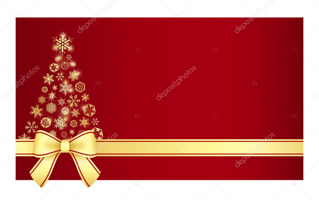 Luxury Christmas certificate with Christmas tree composed from snowflakes