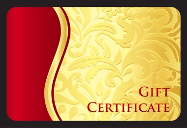 Özel altın hediye kartı Victoria desenli