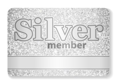 Silver member VIP card composed from glitters clipart