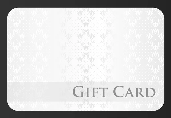 Carte cadeau blanche exclusive avec ornement damassé — Image vectorielle