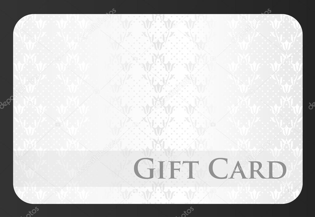 Exclusive white gift card with damask ornament