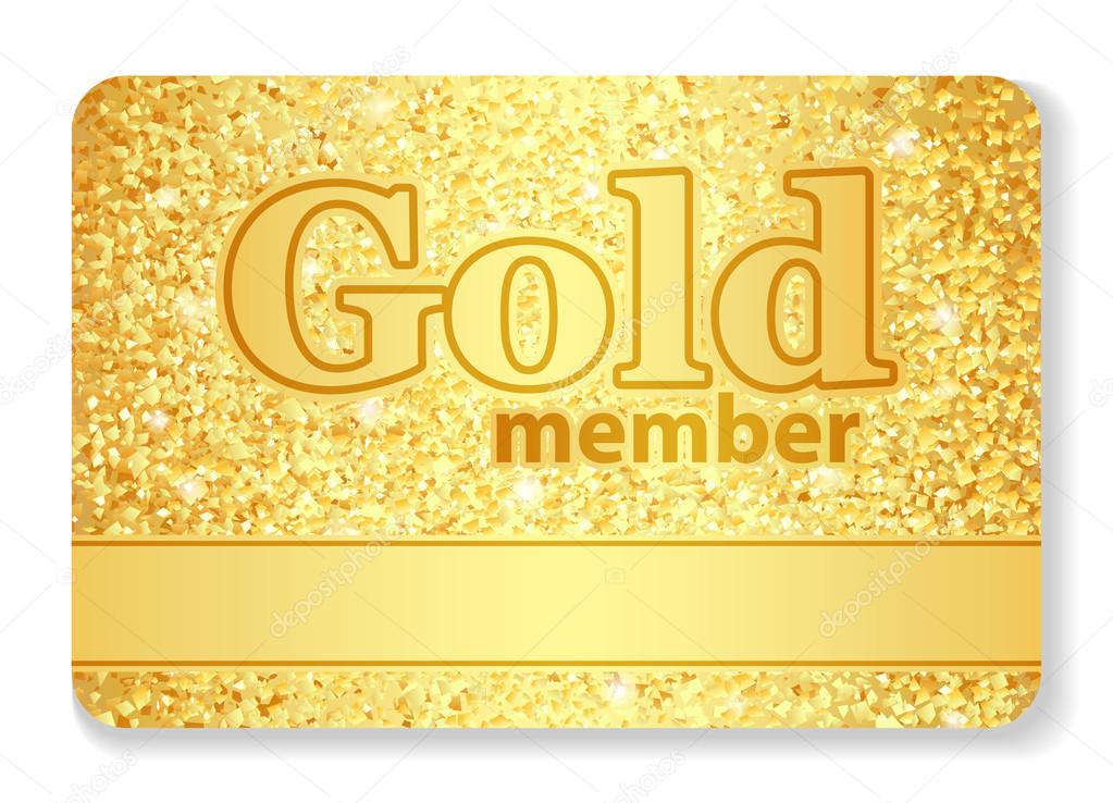 Gold member VIP card composed from glitters