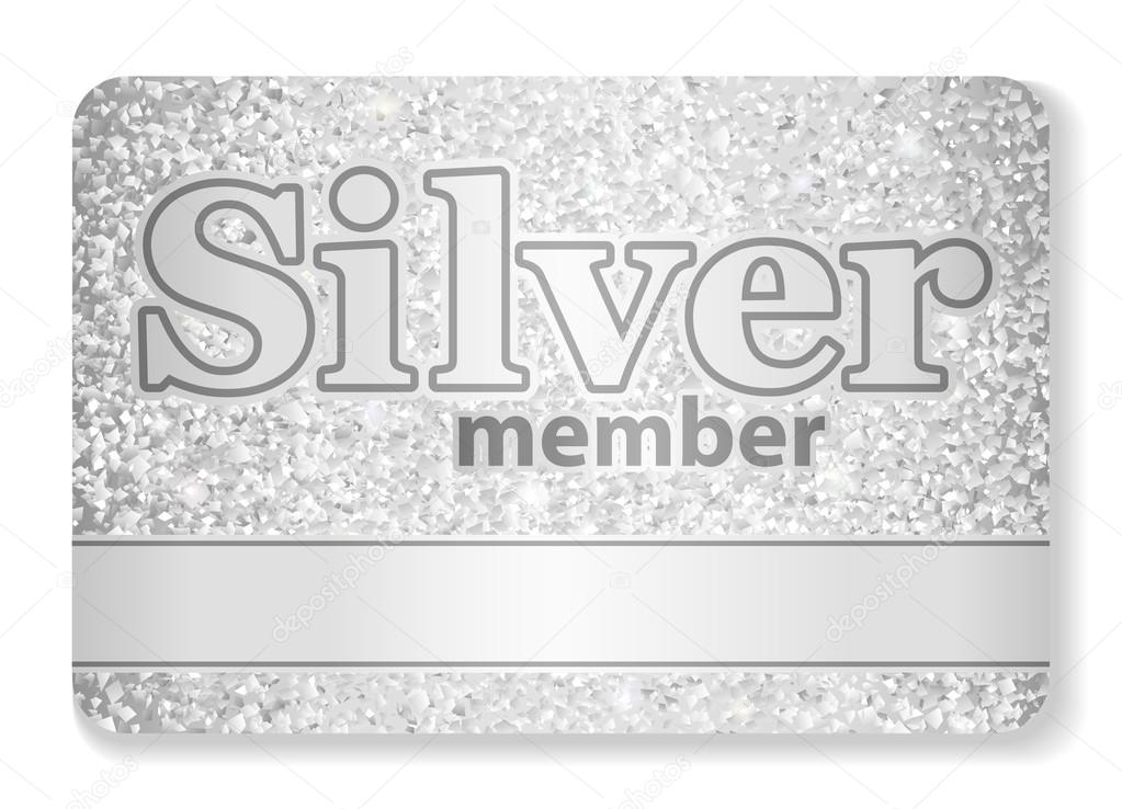 Silver member VIP card composed from glitters