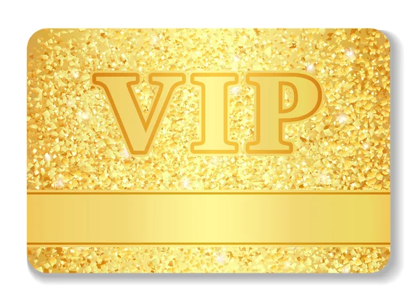 VIP club-kort består från golden glitter — Stock vektor