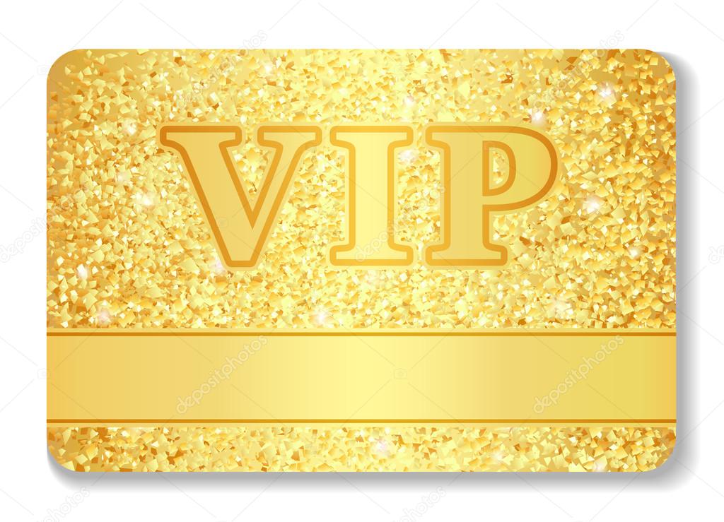VIP club card composed from golden glitters