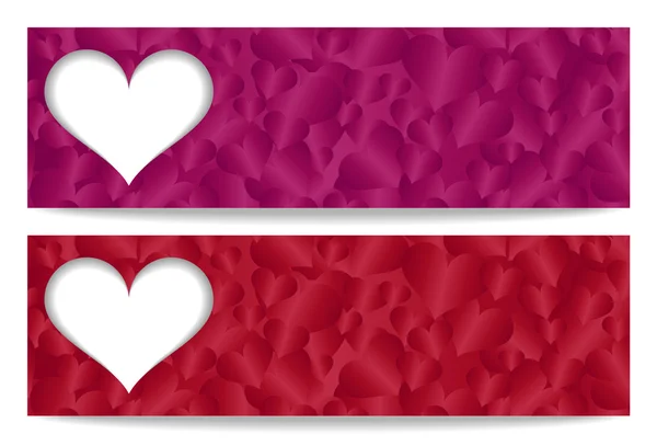 Kağıt kalp ve kalp süsleme ile Sevgililer hediye sertifikası — Stok Vektör
