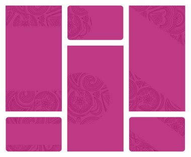 Pembe broşür ve kartvizit şablonları.