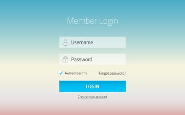 Modern üye giriş web sitesi formu şeffaf etkisi ile