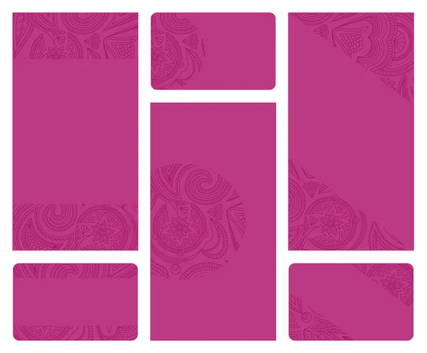 Conjunto de plantillas de prospecto rosa y tarjetas de visita . — Vector de stock