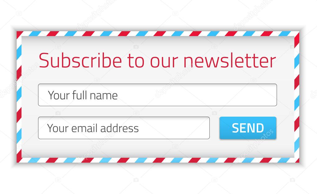Modern newsletter form with name and email