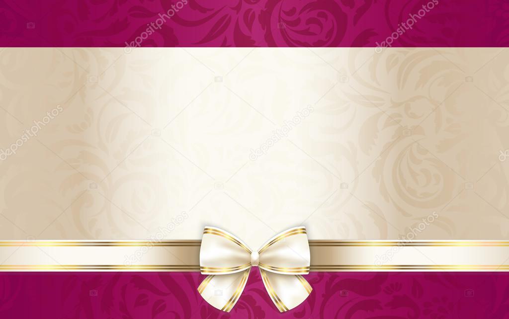 Luxury gift certificate with floral pattern and cream ribbon