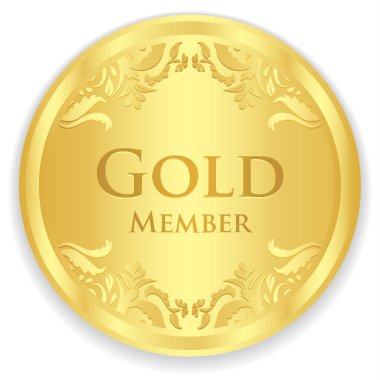 Gold Üyelik rozeti ile altın vintage desen